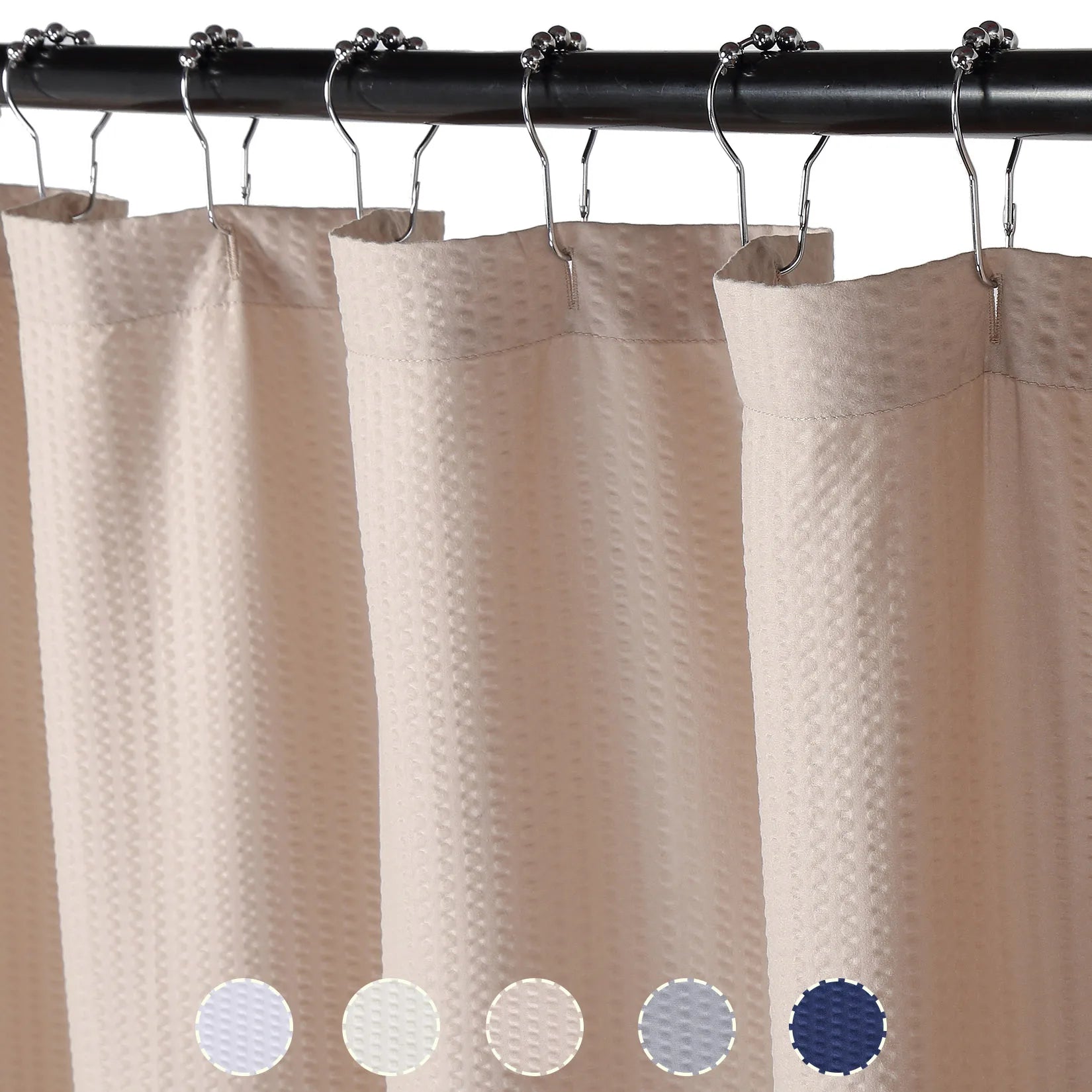 Soft Microfiber Shower Curtain or Liner for Bathroom, Water Repellent 72x72Inches