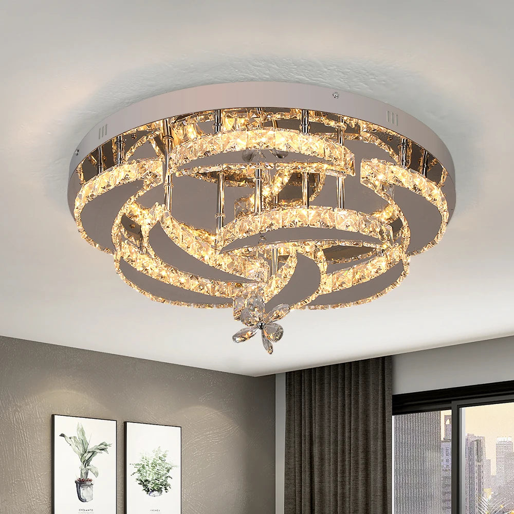 Luxury Crystal Chandelier Modern Led, Dimmable