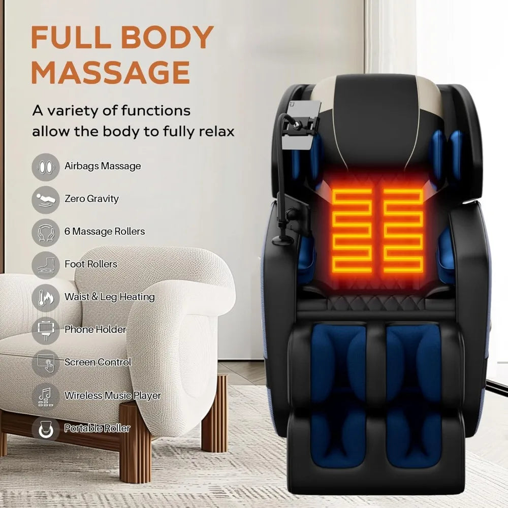 Zero Gravity Massage Chair with Auto Modes, Airbag Massage, Foot Massage, Heating,Customized