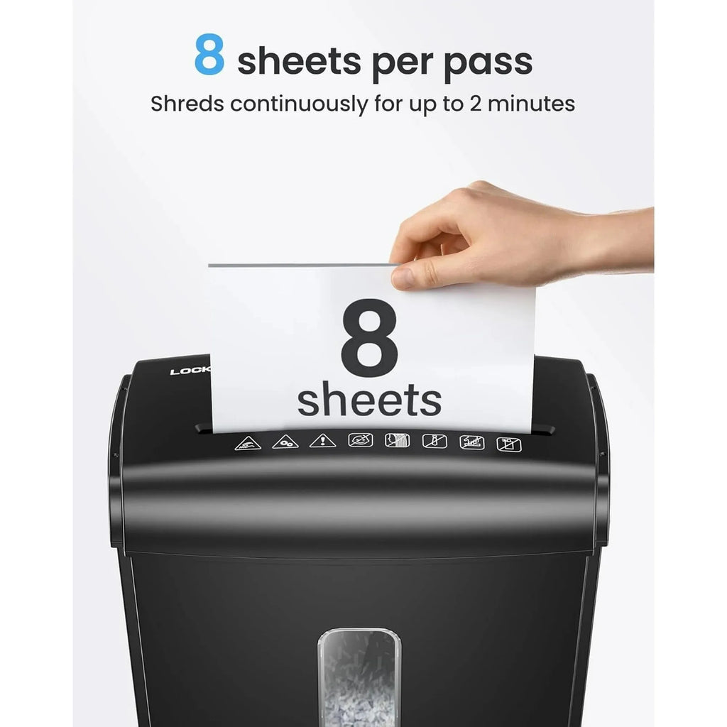 Deli 8-Sheet Micro Cut Paper Shredder, High Security for Home Office Use with Handle, Shreds Credit Card/Staple 4 Gallons