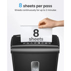 Deli 8-Sheet Micro Cut Paper Shredder, High Security for Home Office Use with Handle, Shreds Credit Card/Staple 4 Gallons