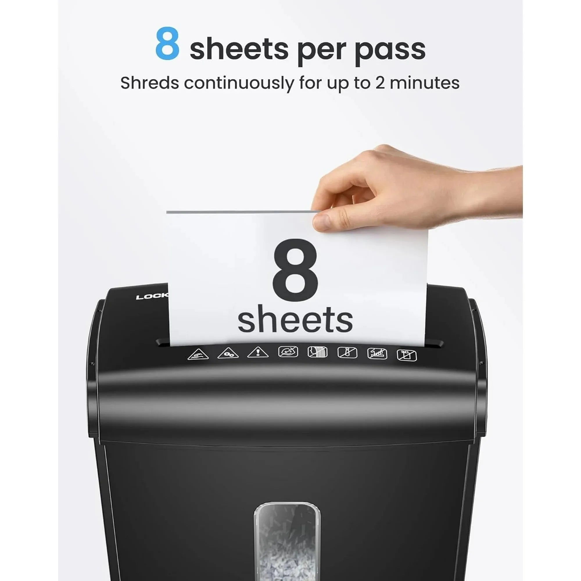 Deli 8-Sheet Micro Cut Paper Shredder, High Security for Home Office Use with Handle, Shreds Credit Card/Staple 4 Gallons