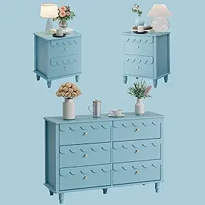 6 Drawer Dresser and Night Stand Sets for Bedroom