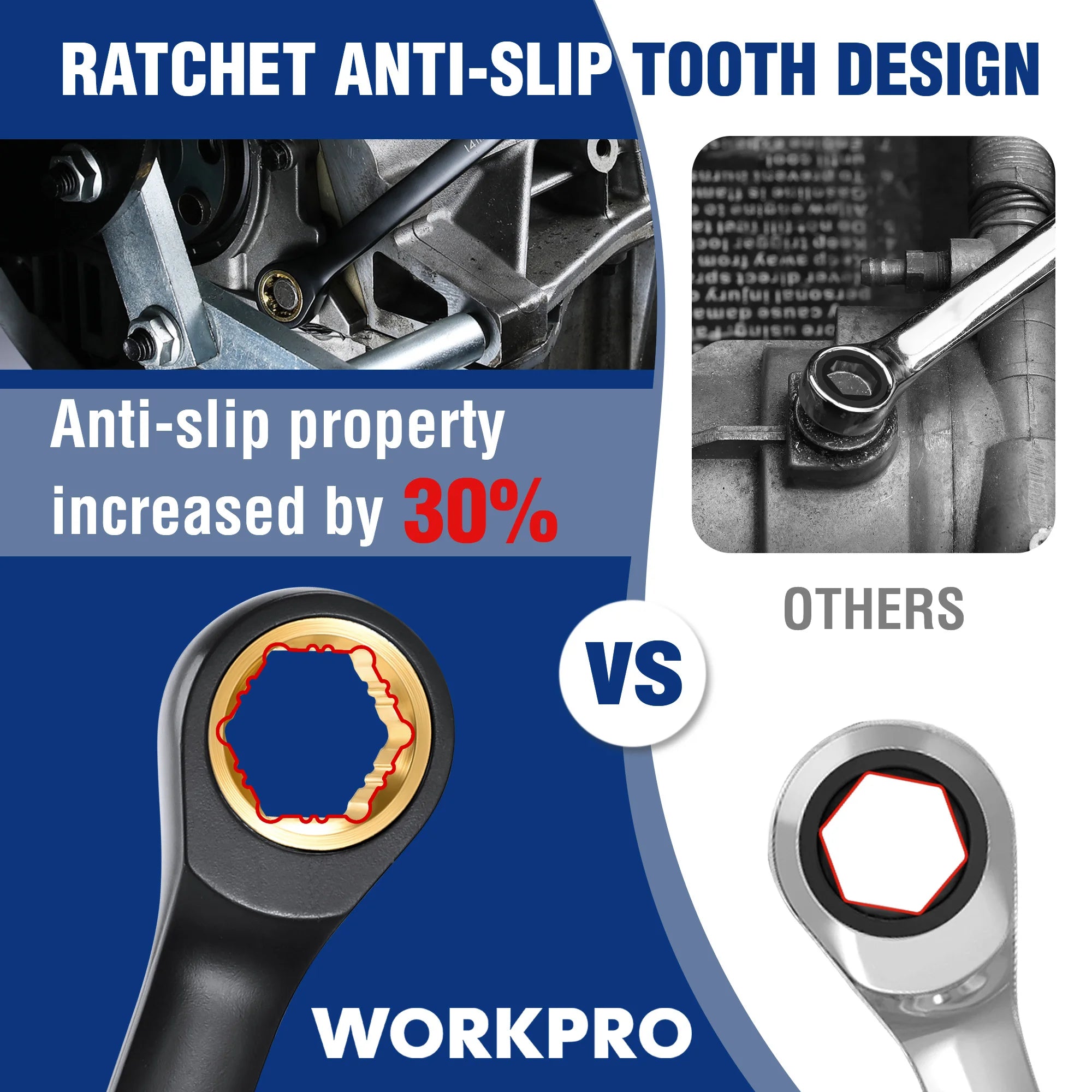 10pcs 72-Teeth Extra Long Ratcheting Wrench Set Metric 8-19 mm