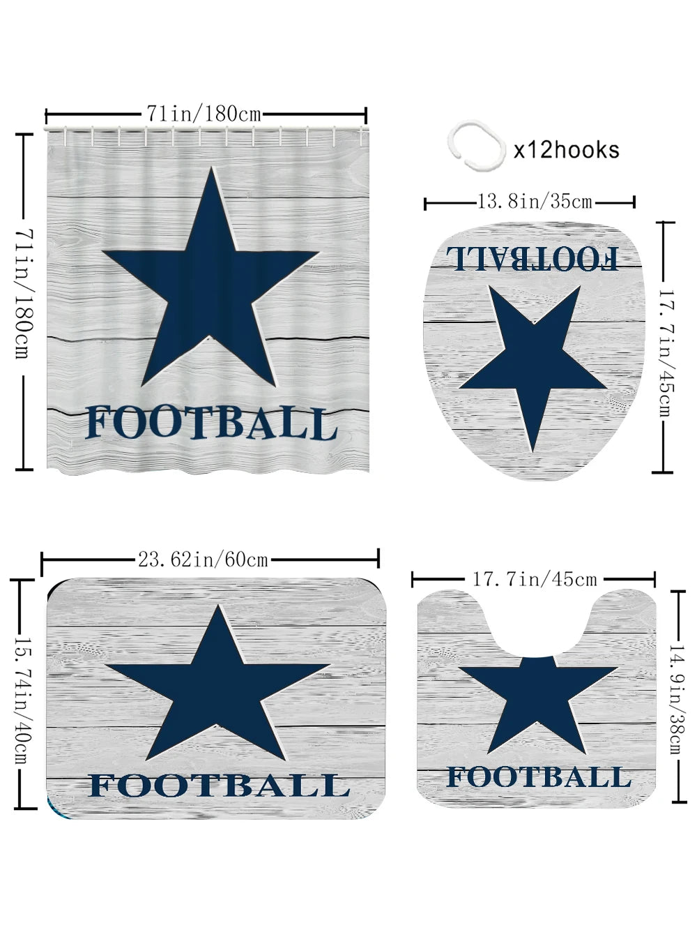 Dallas Cowboys Bathroom Four-piece Set