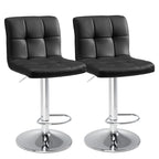 PU Leather Bar Stools Set Of 2,Upholstered Counter Height Bar
