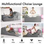 Yoga Chair for Adults, Ergonomic Foam Lounge with Lumbar Pillow, Washable Cover, Side Pocket, No Assembly Needed