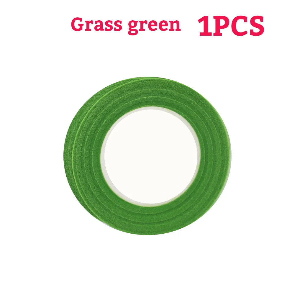 Green Flower Stem Stick Wire Stem Floriculture Tape Self-adhesive Bouquet Floral Stem Paper Tape