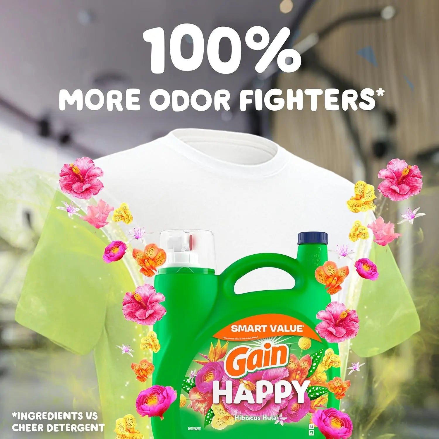 Happy HE Compatible Liquid Laundry Detergent, 154 fl oz for 107 Loads - Gentle & Effective