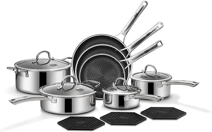 14 Pcs Hybrid Stainless Steel Cookware Sets