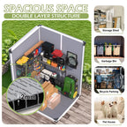 5 x 4 FT Resin Outdoor Storage Shed, All-Weather Plastic Garden Shed with Floor, Lockable Doors & Windows