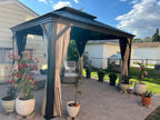 10' X 12' Permanent Hardtop Gazebo Aluminum Gazebo with Galvanized Steel Double Roof