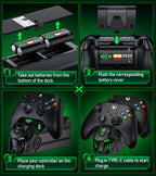 NEW A100 RGB XBOX Controller Charger 2*5520 mWh Rechargable Battery For XBOX S/X / XBOX ONE S/X