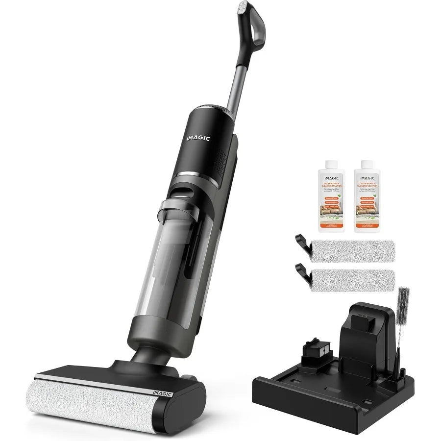 M3 Cordless Wet Dry Vacuum Cleaner All-in-One for Hard Floors Lightweight Floor Cleaner in Grey with Edge Cleaning Self-