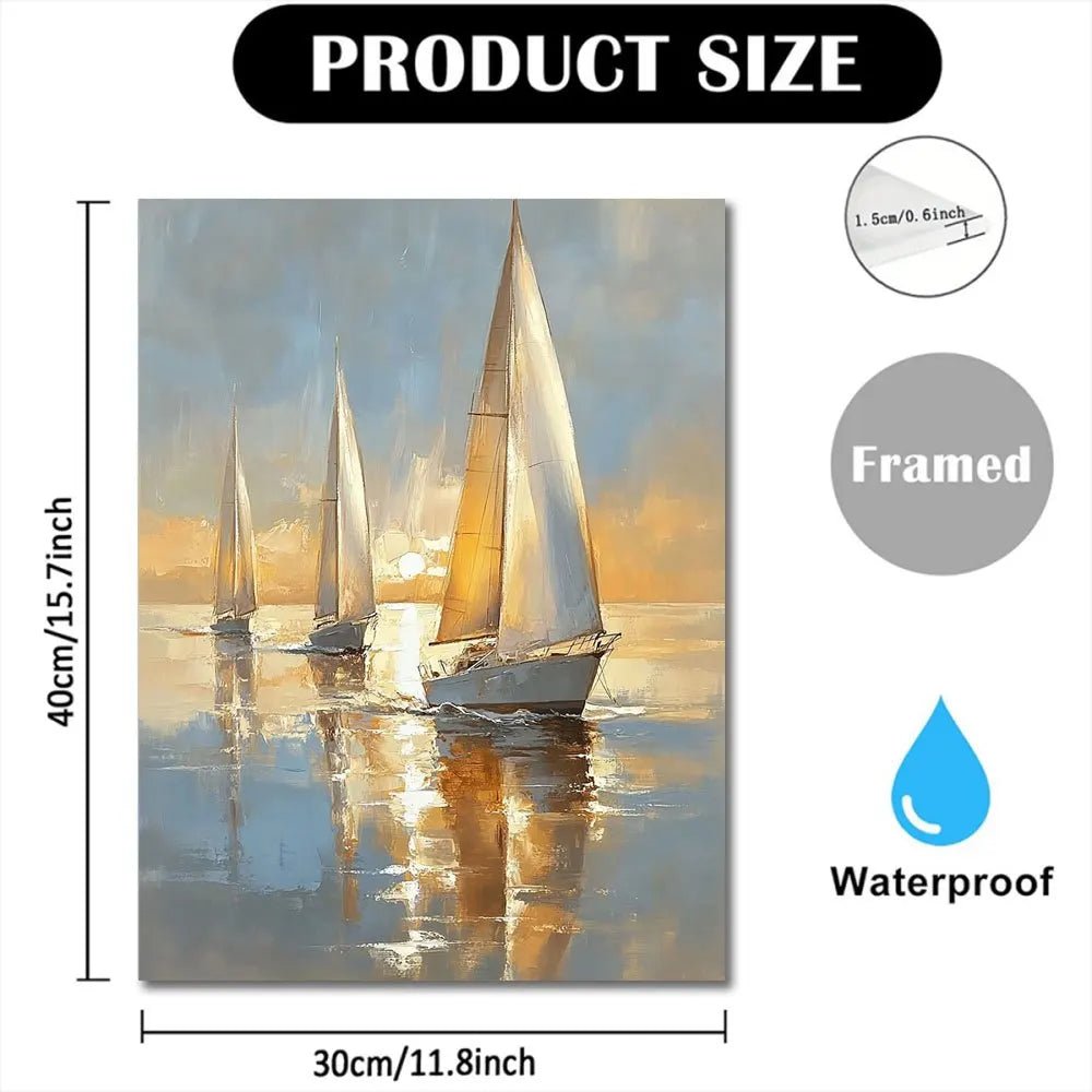 Charming Sailing Boat At Sea - Soft Pastel Canvas Art
