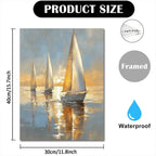 Charming Sailing Boat At Sea - Soft Pastel Canvas Art