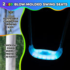 4-in-1 LED Swing Set with Glider and Slide, 500LBS Capacity, Durable Steel Frame