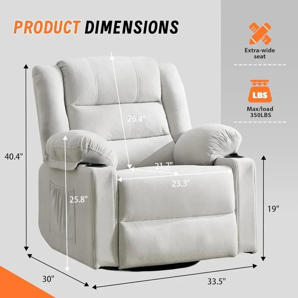 360°Swivel Rocker Recliner Chair