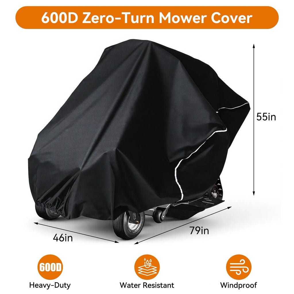 Zero Turn Mower Cover Heavy Mower Duty Fits Decks up to 60", 600D Polyester Oxford