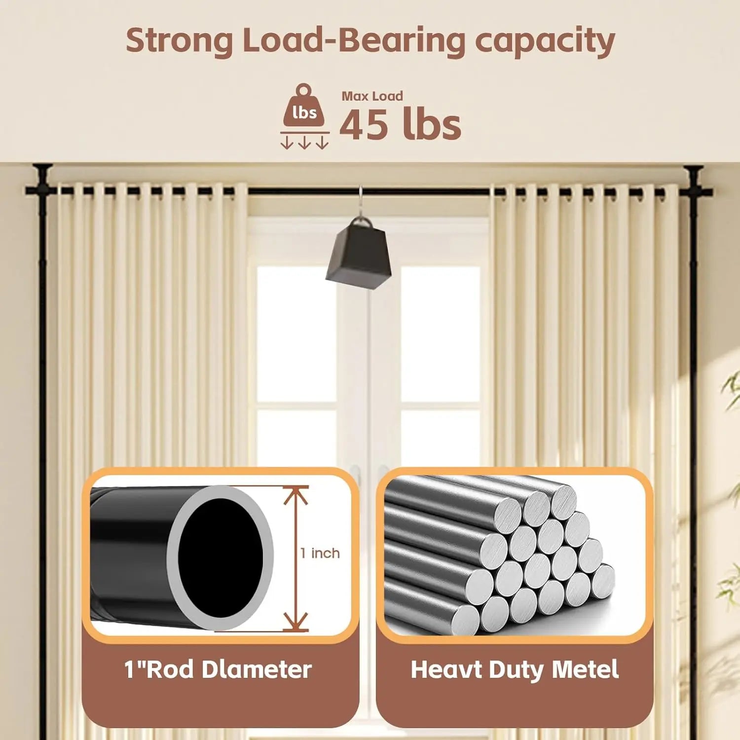 Adjustable Room Divider Curtain Rod, No Drilling Partition for Space Separation, 4-10ft Height, Portable Wall Dividers