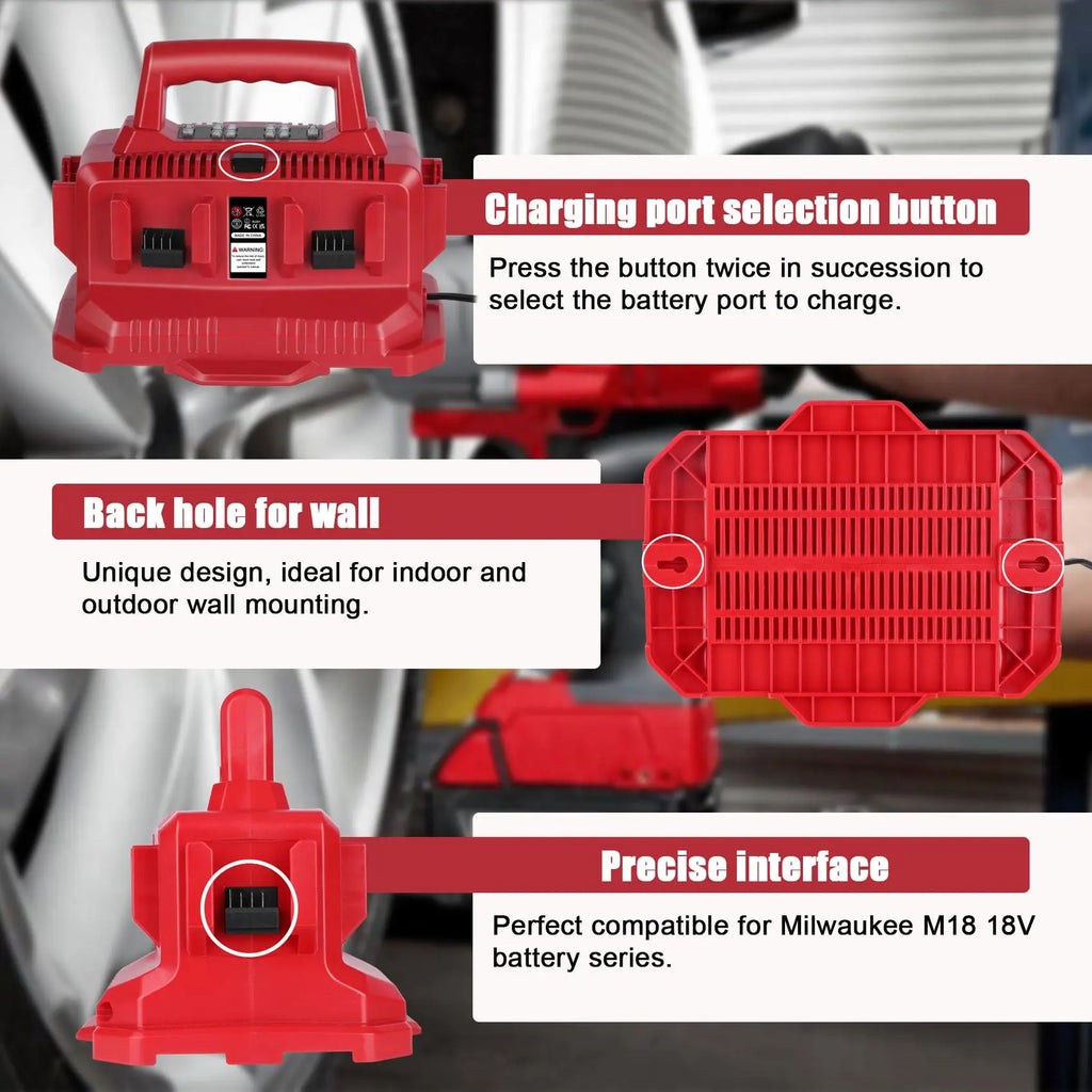6 Port Charger for Milwaukee M18 Battery