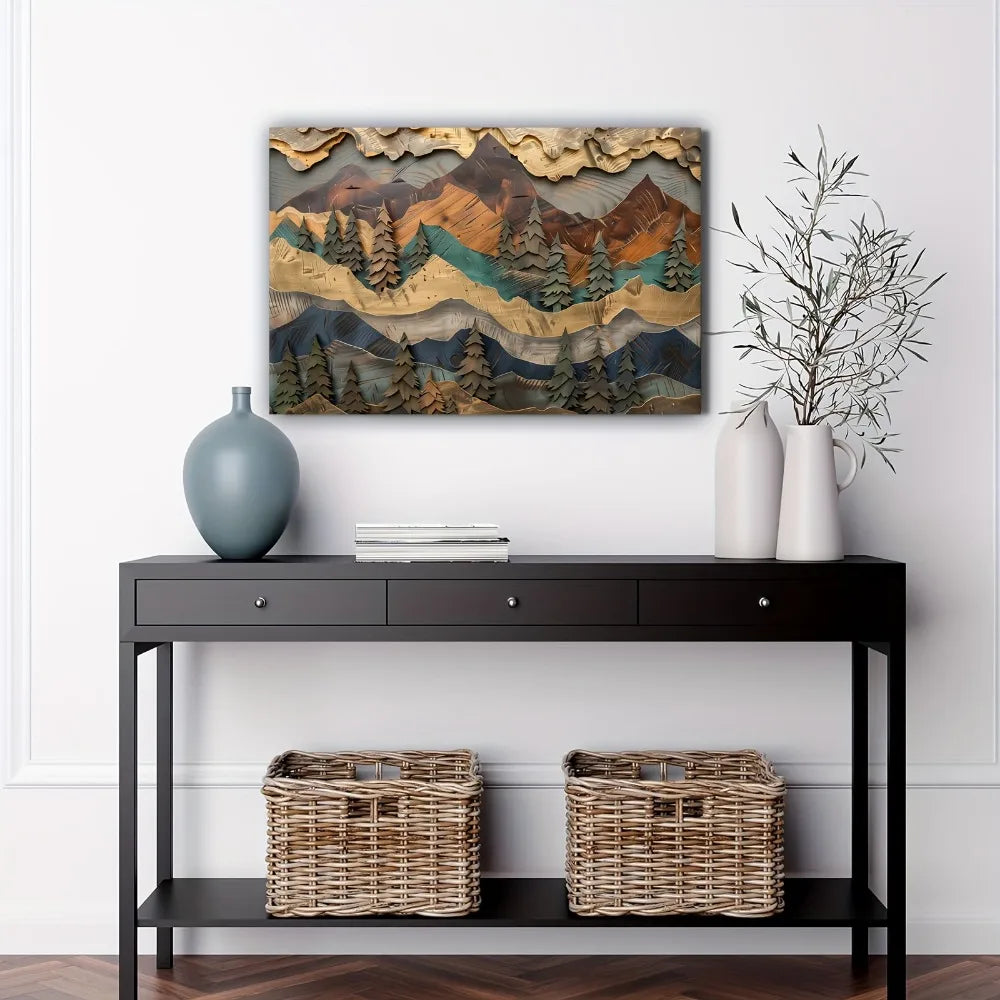 1.5 "Chunky Pine" Frame Mountain and Pine Forest Wall art