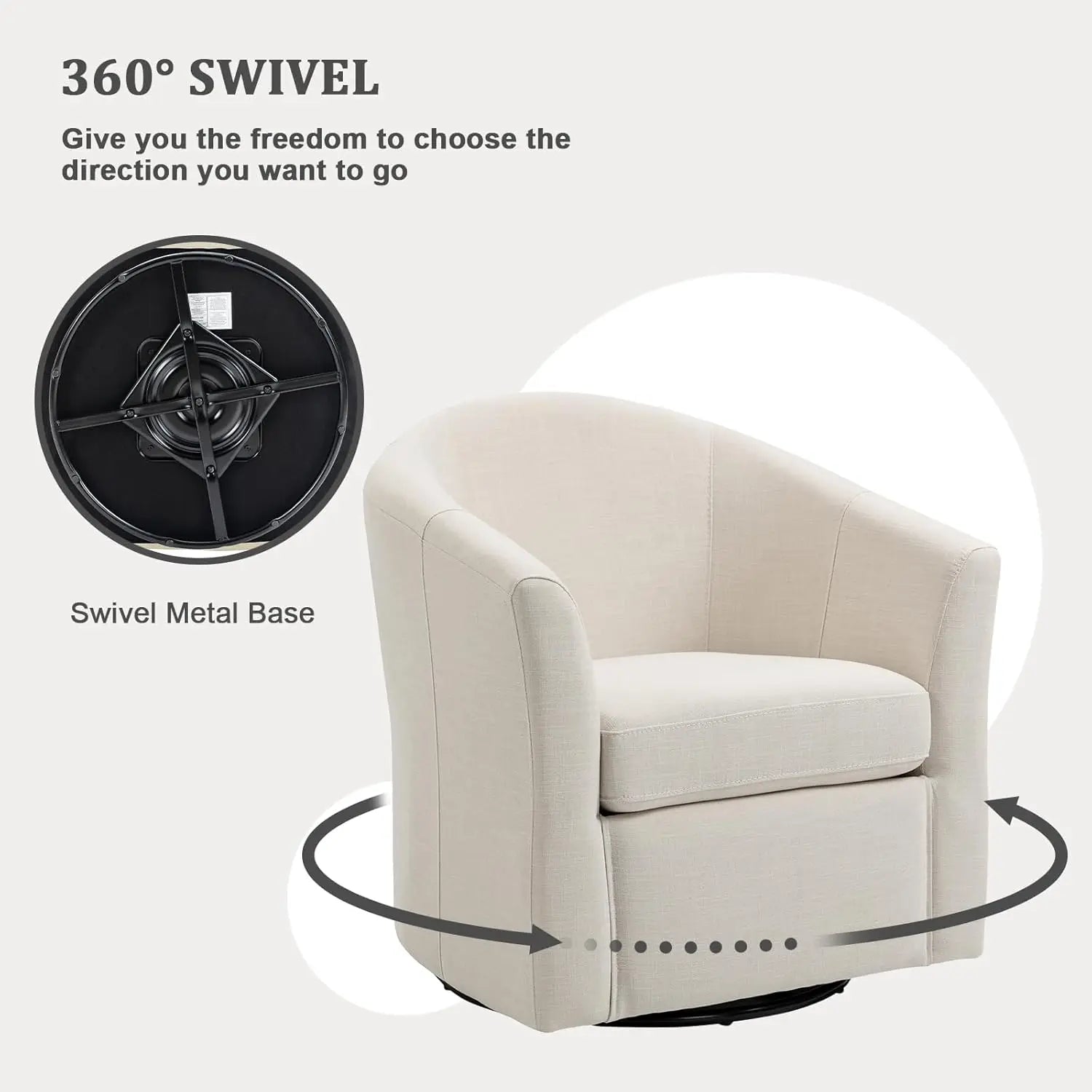360° Swivel Barrel Accent Chairs Set of 2
