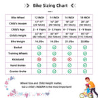 Colorful Girls Bike with Basket & Training Wheels 12 14 16 18 Inch Kids Bike Foot Brake