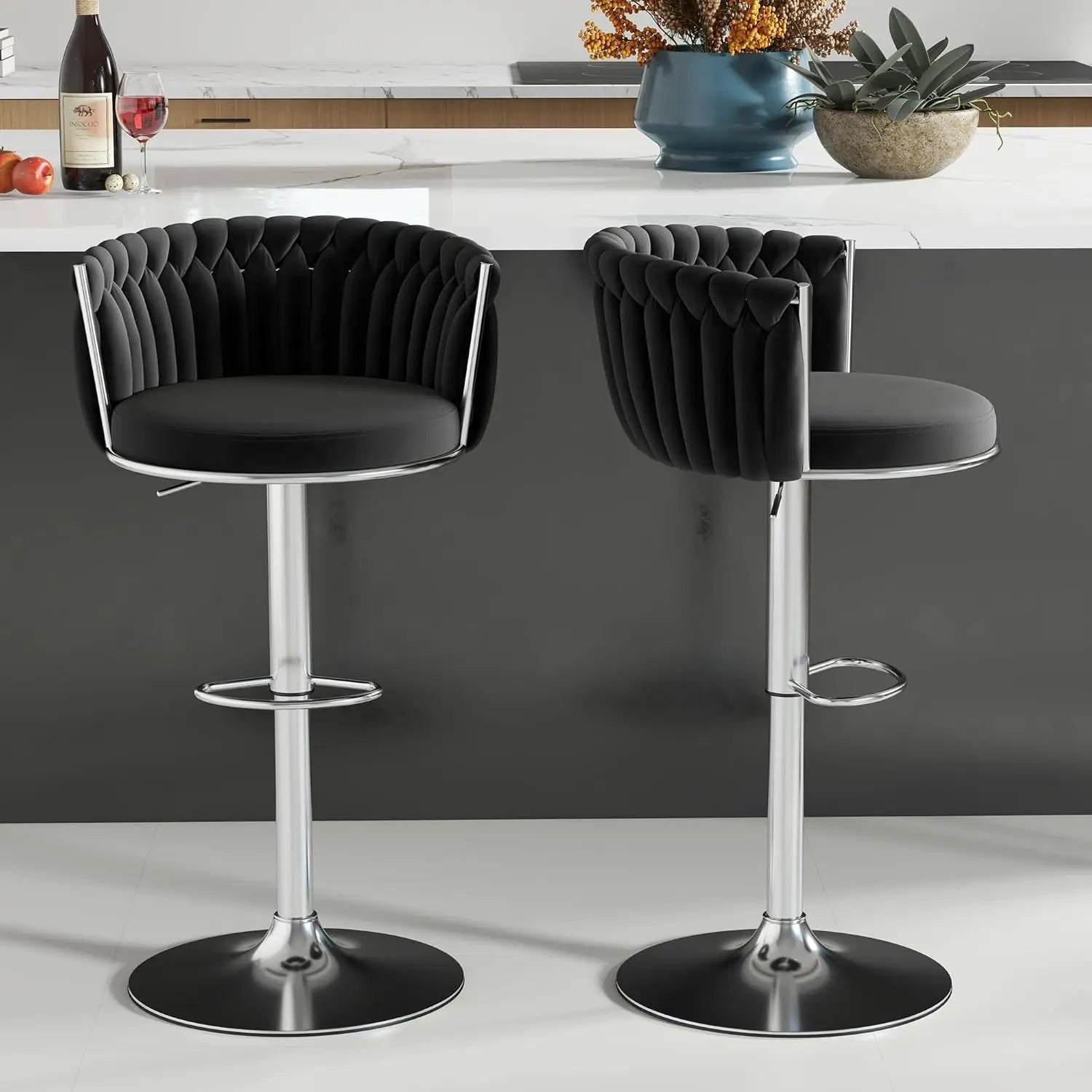27″ Counter Stools with Upholstered Backrest