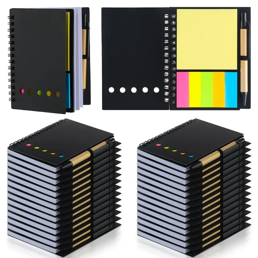 30 Pack Lined Spiral Notebook and Pen Set