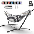 Hammock with Adjustable Stand- Stylish Storage Bag, 600lb Capacity