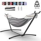 Hammock with Adjustable Stand- Stylish Storage Bag, 600lb Capacity