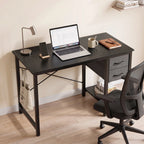 40 Inch Standing Office Computer Desk with Drawers and Side Hook  X‑Frame Stability For Home Office Small Space