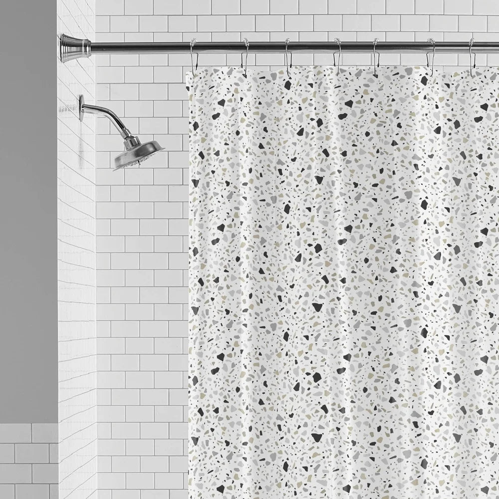 Eco-friendly Shower Curtain Set with 12 Roller Hooks