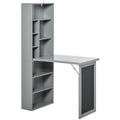 Homcom Fold-Out Convertible Office Desk, Wall Mount Computer Desk with Blackboard and Side Shelf