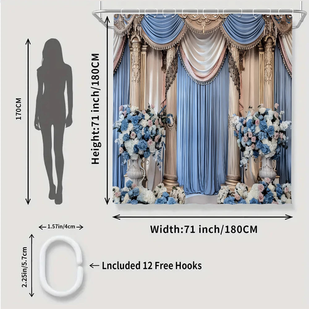 Indoor curtain bathroom four-piece set - Avant-garde waterproof shower curtain, creating a complete bathroom suite