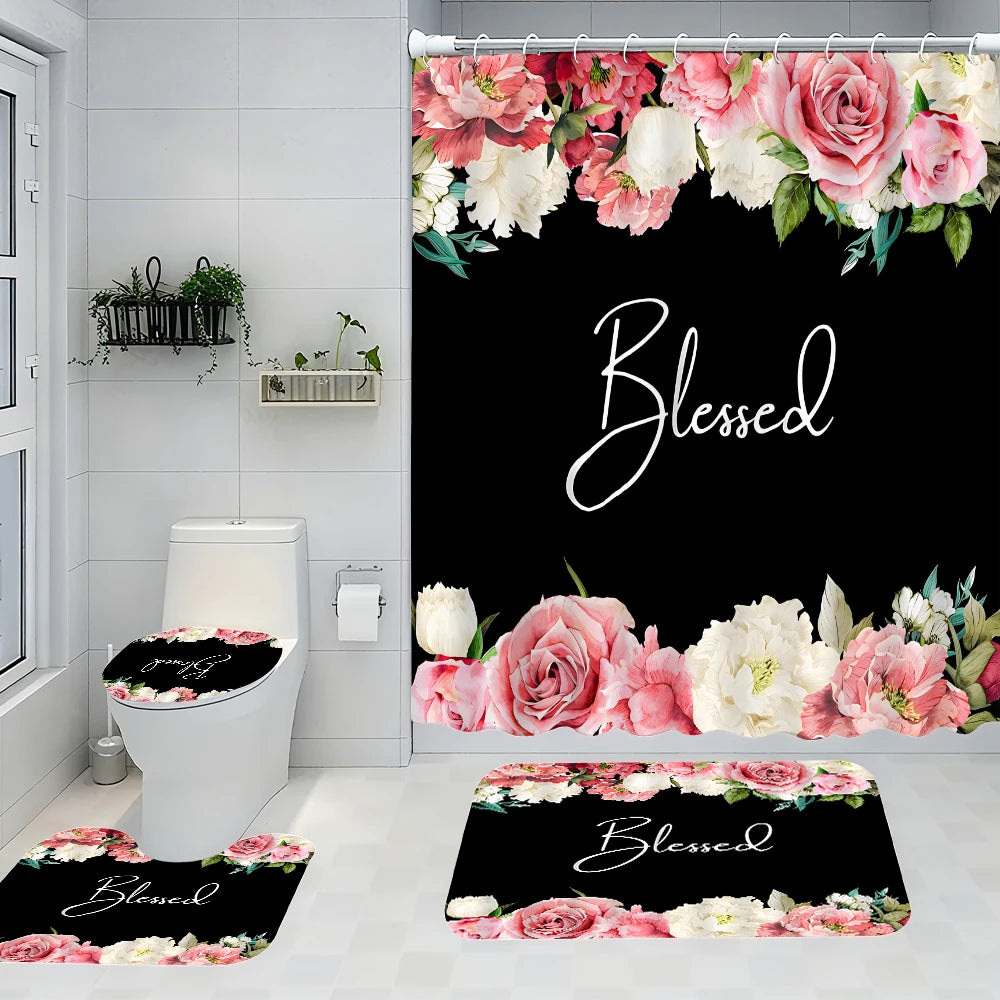 Bright Flower Bathroom Four-piece Set