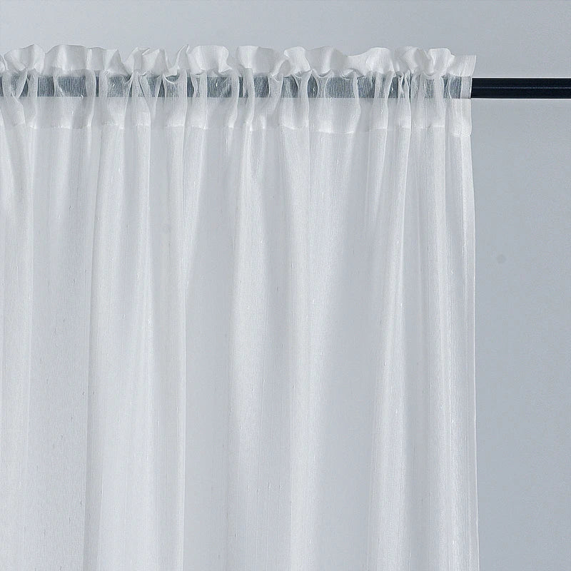 2PCS  Rod Pocket type Tulle Sheer Voile with window curtains