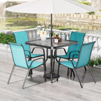 All Weather Outdoor Furniture W/ 30"x30" Table and 4 Stackable Chairs