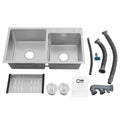 30 Inch Double Bowl Drop-In/Top mount Kitchen Sink