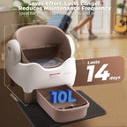 Self Cleaning Automatic Cat Litter Box with APP Control, Odor-Free  Large Waste Bin, Open-Top for Multi Cats