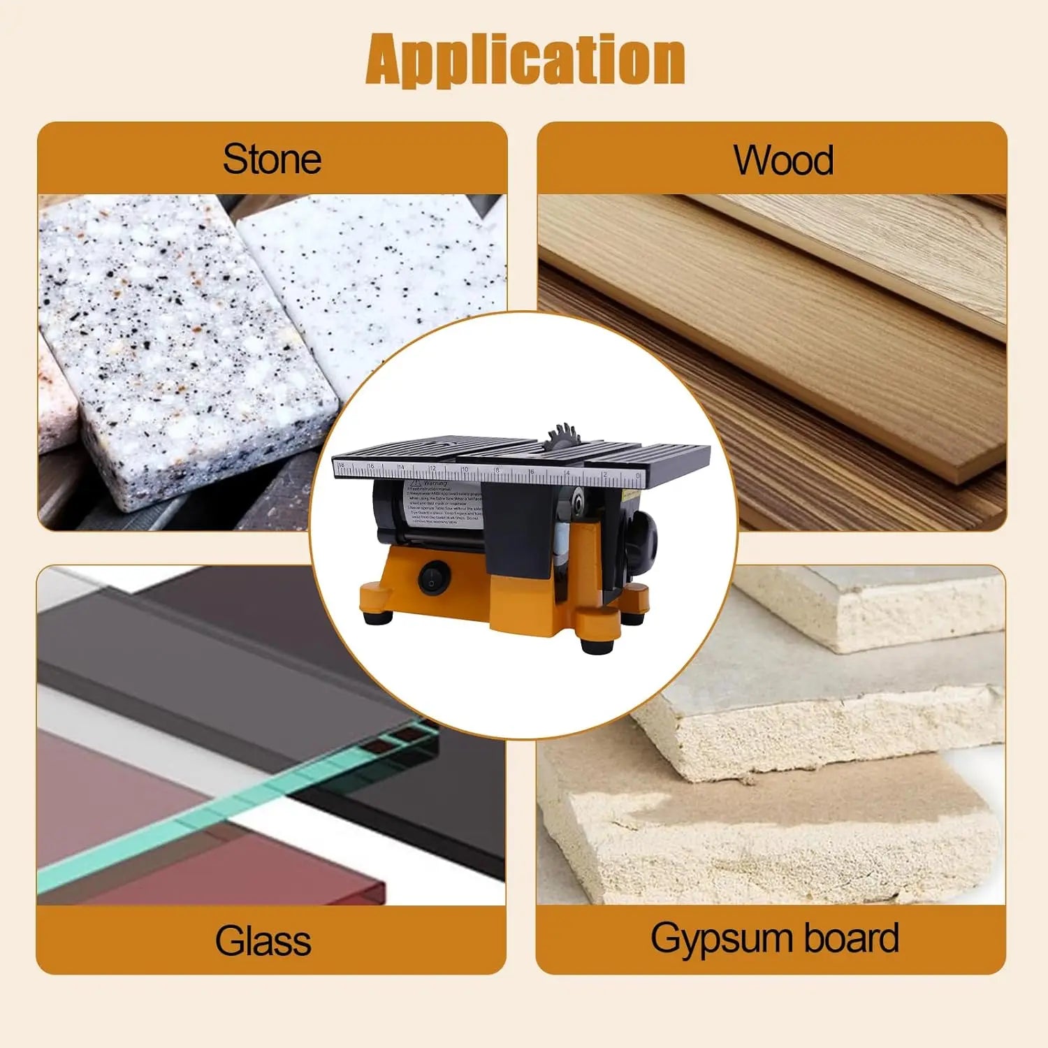 Mini Portable Electric Table Saw with 3 Blades for Wood, Metal, Tile DIY Crafts