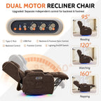 Dual Motor Power Swivel Rocker Recliner Chair with Massage & Heat