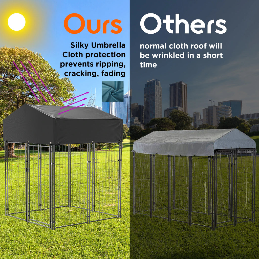 Luxury Outdoor Dog Kennel with Roof