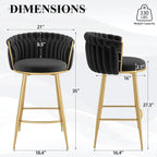 27″ Counter Stools with Upholstered Backrest