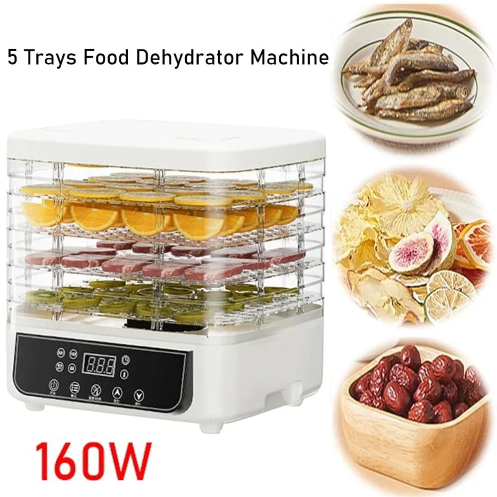 5-Layer Household Food Dryer Fruit  Adjustable Temperature Touch Control