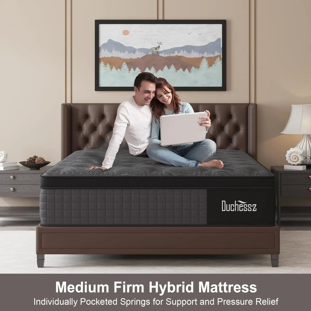 14 Inch Hybrid Queen Mattress with Gel Memory Foam, Pocket Springs for Motion Isolation and Edge Support