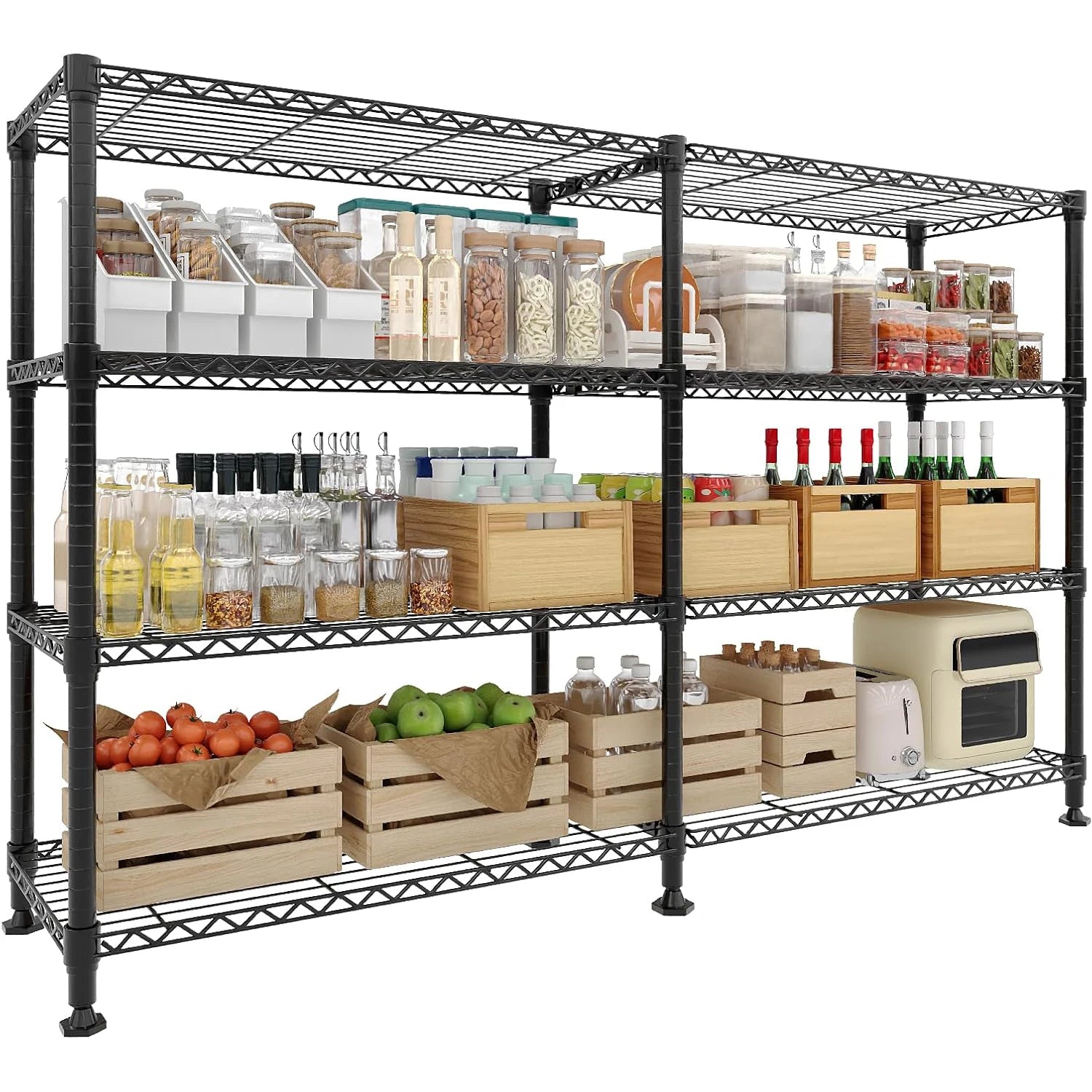 Heavy Duty Metal Shelving Unit 4-Tier Wire Rack Shelves for Storage