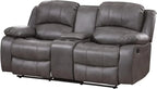 2PC Leather Reclining Sofa Loveseat Set
