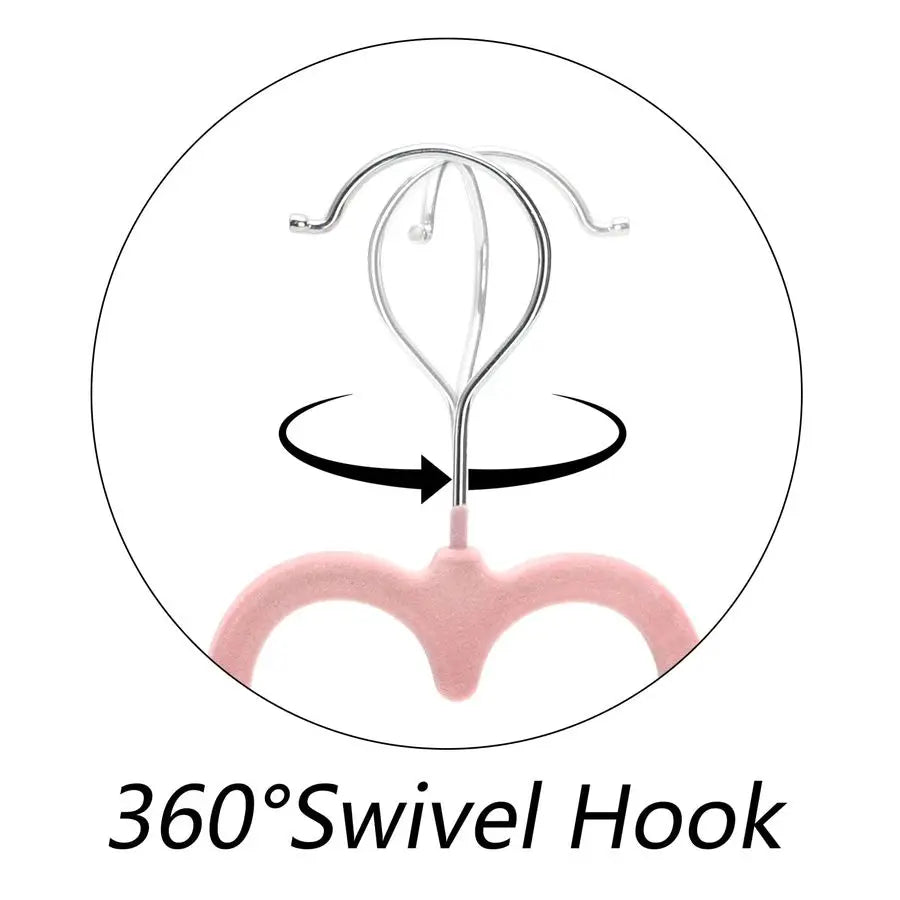 50 Pack Pink Velvet Hangers, NonSlip Clothes Hangers with 360 Degree Rotating Hook Thin Felt Adult Hanger